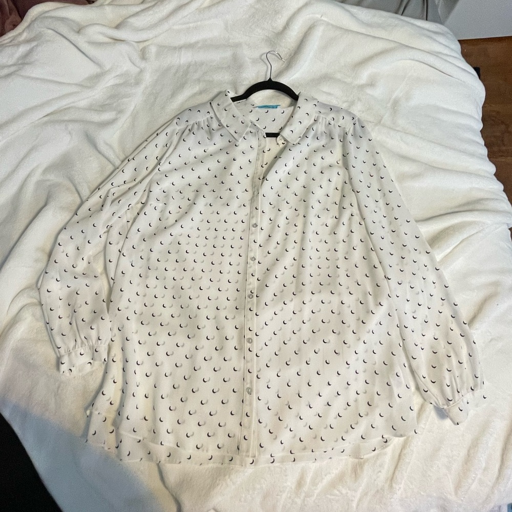 Half moon print dress shirt